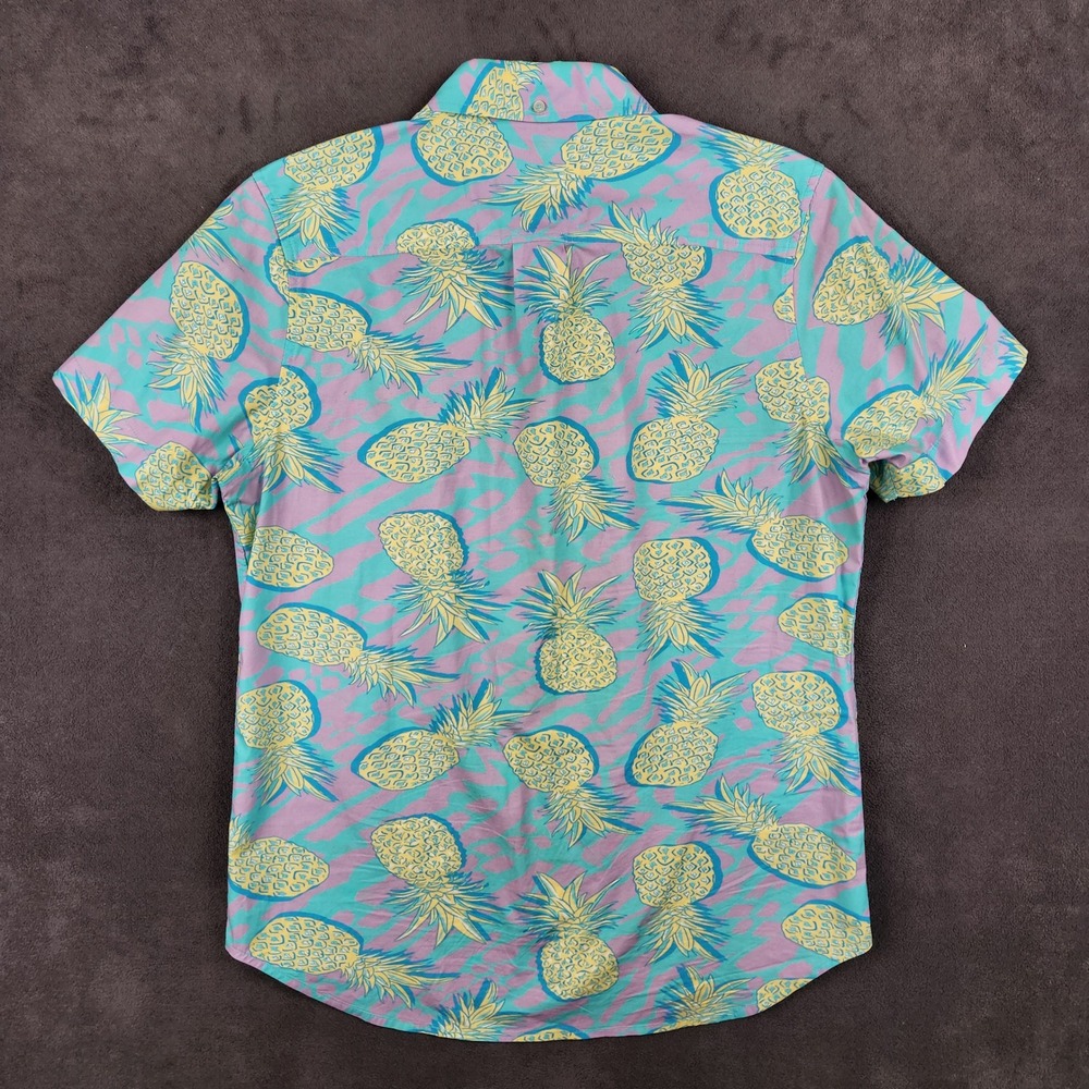 Chubbies Shirt Mens Small Blue Pineapple‎ All Over Print Short Sleeve Button Up - Picture 2 of 8